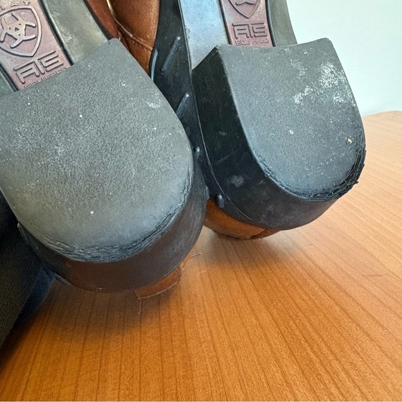 Ariat Brown Leather Western Paddock Clogs size 7 - Picture 6 of 9